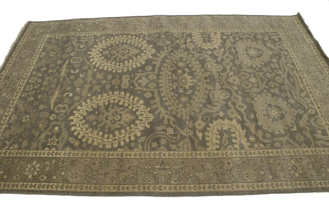 Brown Floral 5'7X8'5 Transitional Oriental Rug - 7