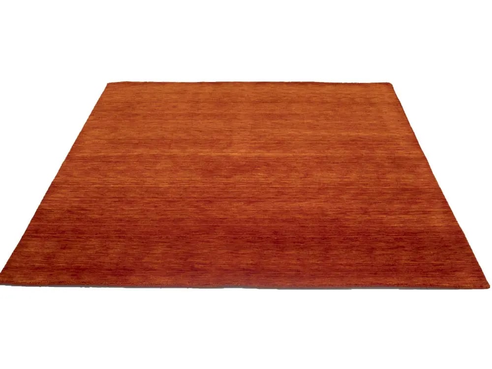 Orange Red Modern Solid 6X6 Gabbeh Oriental Square Rug - 6