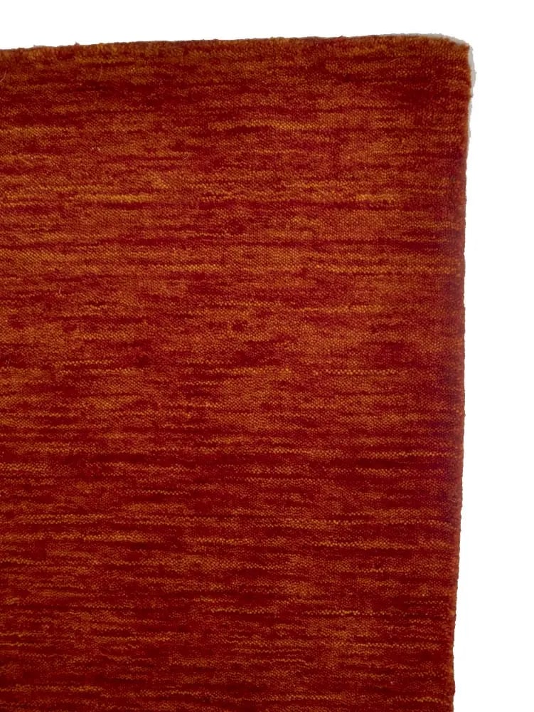 Orange Red Modern Solid 6X6 Gabbeh Oriental Square Rug - 8