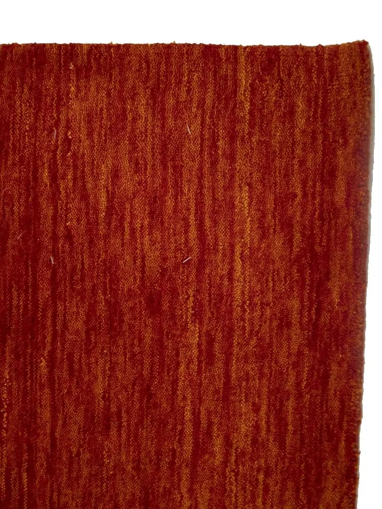 Orange Red Modern Solid 6X6 Gabbeh Oriental Square Rug - 9
