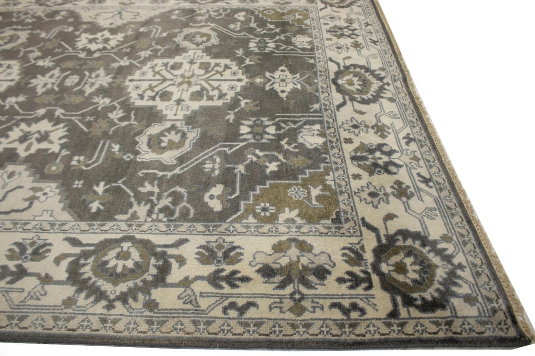 Brown Floral Casual 8X10 Oushak Chobi Oriental Rug - 10