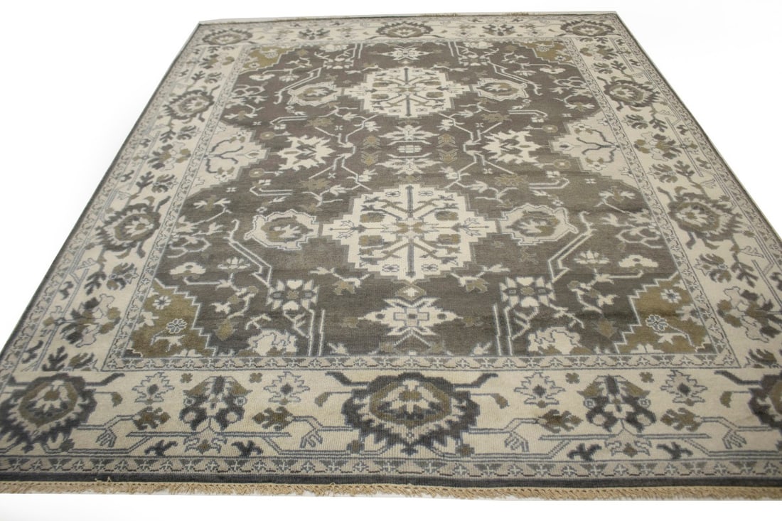 Brown Floral Casual 8X10 Oushak Chobi Oriental Rug - 12