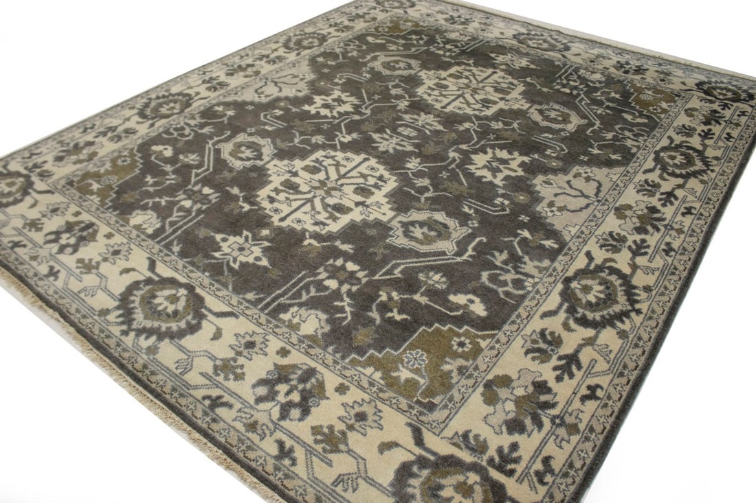 Brown Floral Casual 8X10 Oushak Chobi Oriental Rug - 4