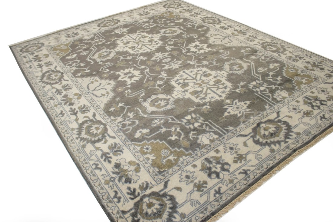 Brown Floral Casual 8X10 Oushak Chobi Oriental Rug - 5