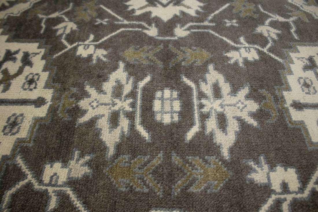 Brown Floral Casual 8X10 Oushak Chobi Oriental Rug - 7