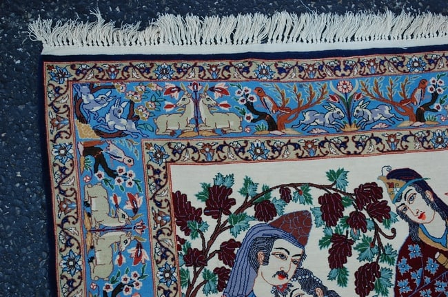 Persian ISFAHAN RUG 3'7"x5'5" - 5