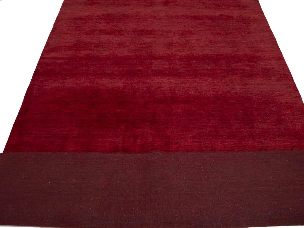 Maroon Red Modern Solid 6X9 Gabbeh Oriental Rug - 17
