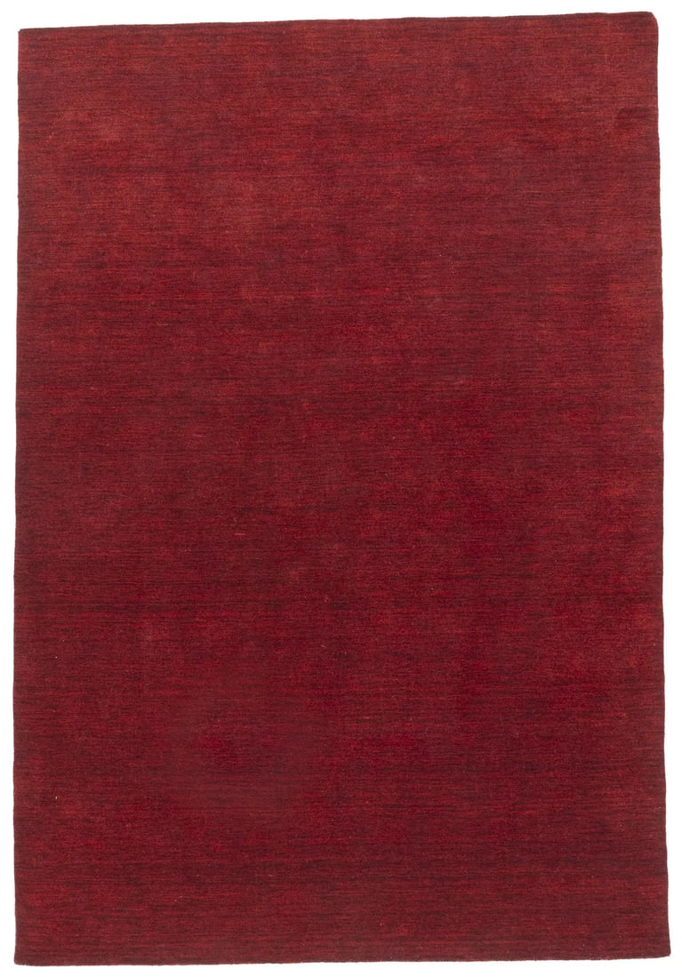 Maroon Red Modern Solid 6X9 Gabbeh Oriental Rug: Title: Maroon Red Modern Solid 6X9 Gabbeh Oriental Rug Description:This hand-loomed 6X9 Maroon Red Oriental rug from India is characterized by a robust modern design and a rich Maroon Red color. It is