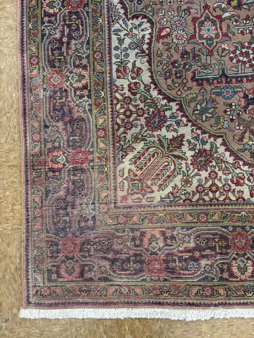 Hand Knotted Persian Tabriz Wool Terracotta Oriental Rug Carpet 6'5" x 9'6" - 13