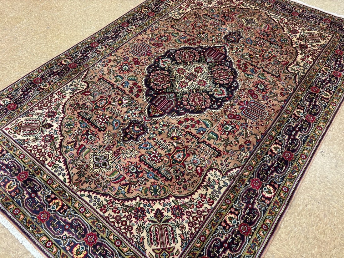 Hand Knotted Persian Tabriz Wool Terracotta Oriental Rug Carpet 6'5" x 9'6" - 7