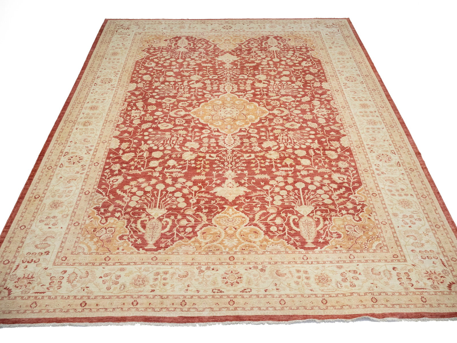 Red Floral 13X17 Oushak Peshawar Oriental Rug (1 of 20)