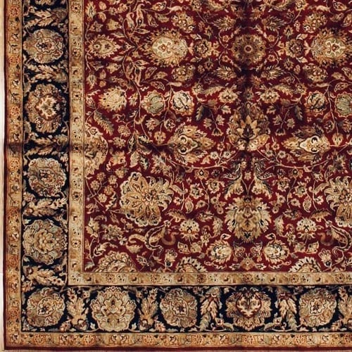 Hand Knotted Jaipur Red Navy Wool Oriental Area Rug Carpet 8' x 10' - 5