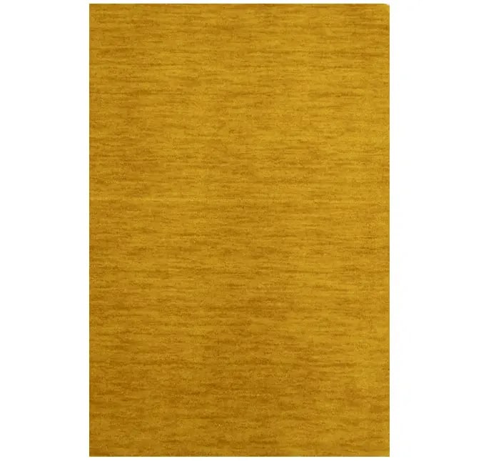 Golden Peach Solid Gabbeh Modern Rug in All Size: Title: Golden Peach Solid Gabbeh Modern Rug in All Size Description:This hand-loomed Oriental rug from India is characterized by a robust modern design and a rich Golden Peach color. It is made from
