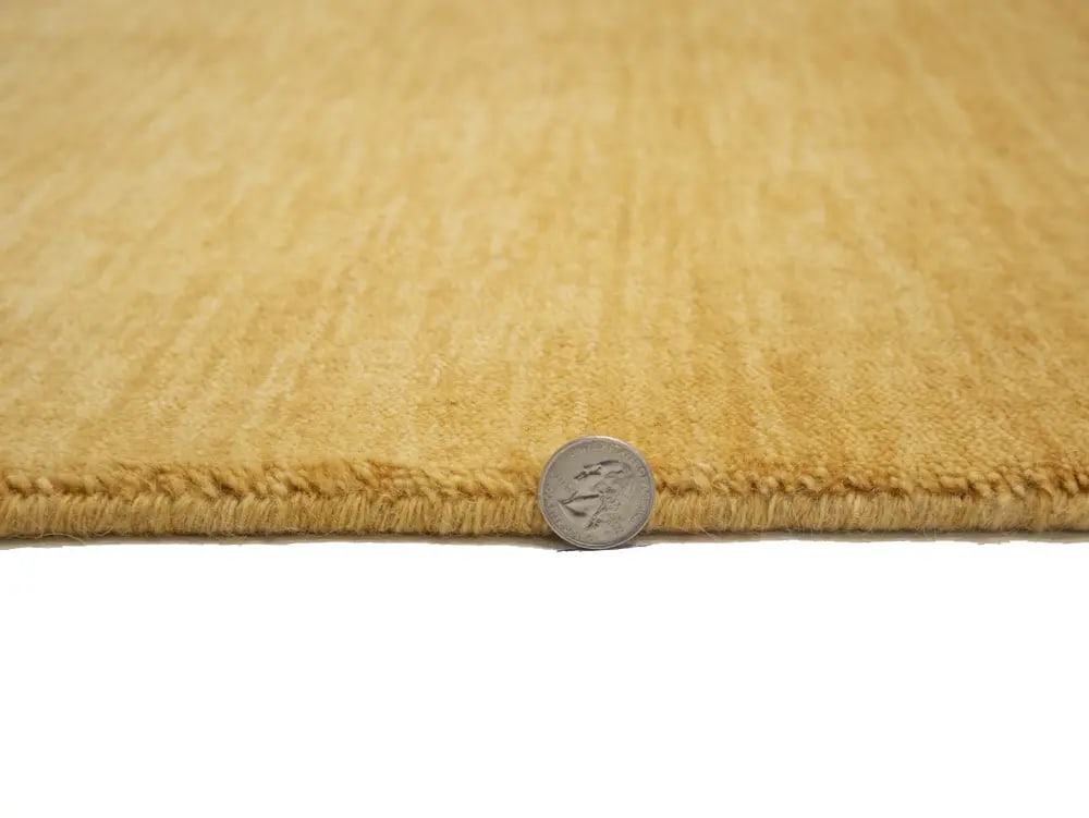 Golden Peach Solid Gabbeh Modern Rug in All Size - 8