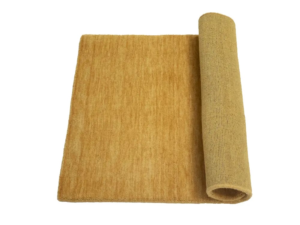 Golden Peach Solid Gabbeh Modern Rug in All Size - 9
