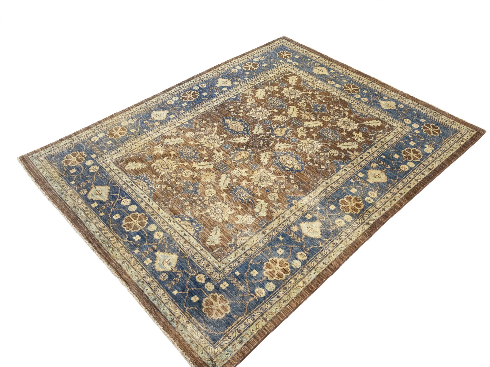 Brown Floral 4'9X6'3 Afghan Oriental Rug - 3