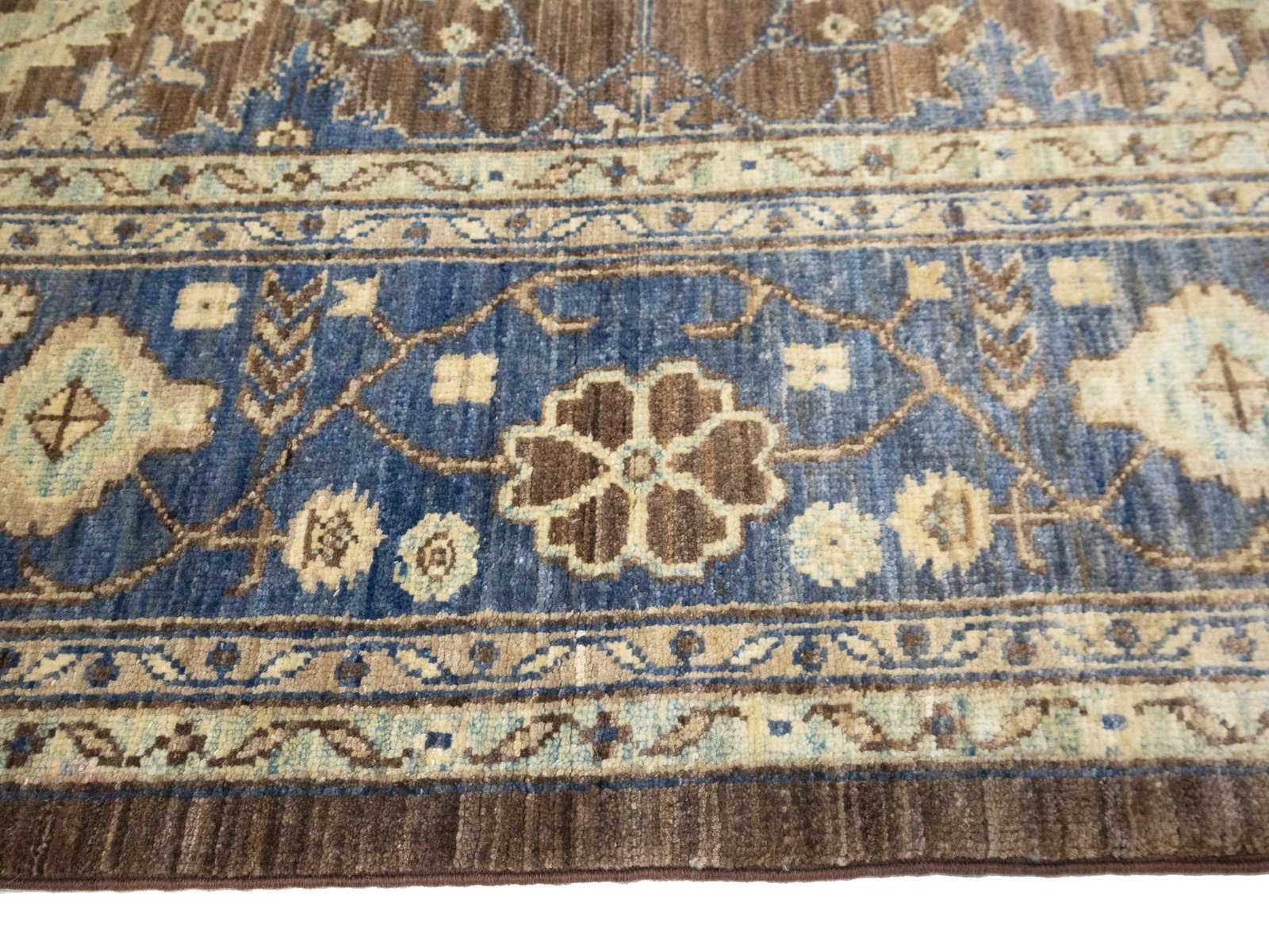 Brown Floral 4'9X6'3 Afghan Oriental Rug - 7