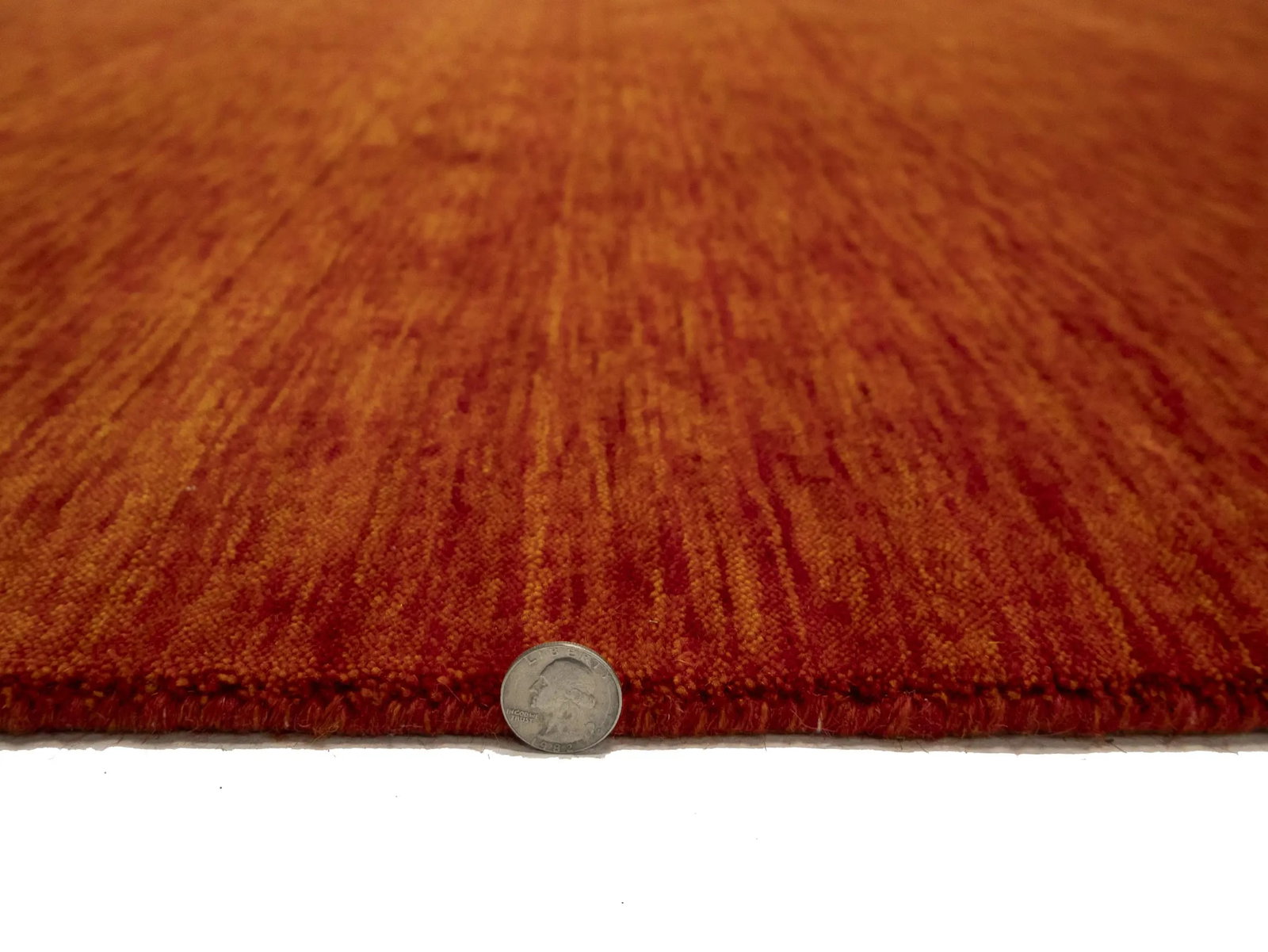 Orange Red Modern Solid 5X8 Gabbeh Oriental Rug - 11