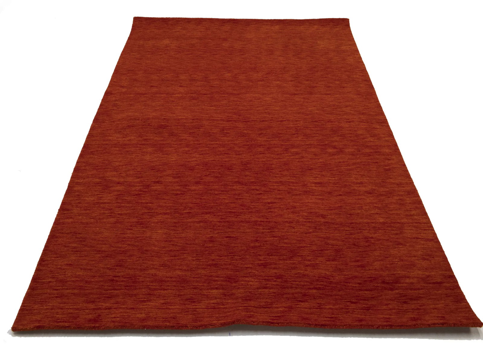 Orange Red Modern Solid 5X8 Gabbeh Oriental Rug - 3