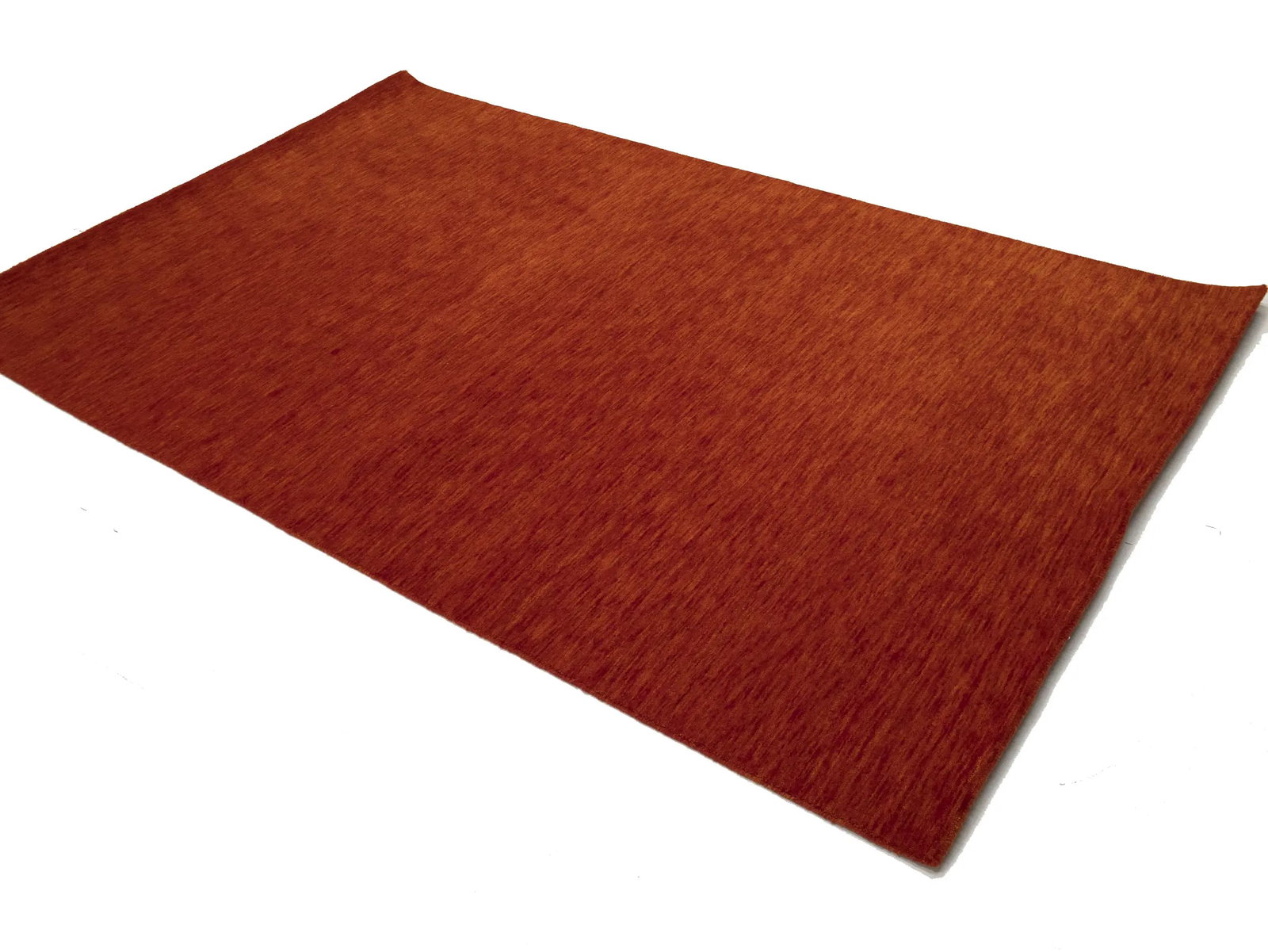 Orange Red Modern Solid 5X8 Gabbeh Oriental Rug - 4