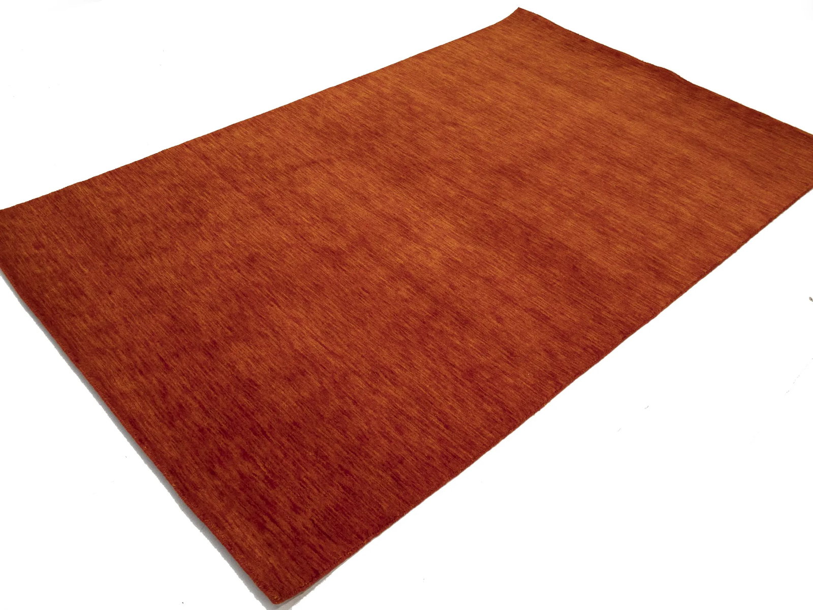 Orange Red Modern Solid 5X8 Gabbeh Oriental Rug - 5