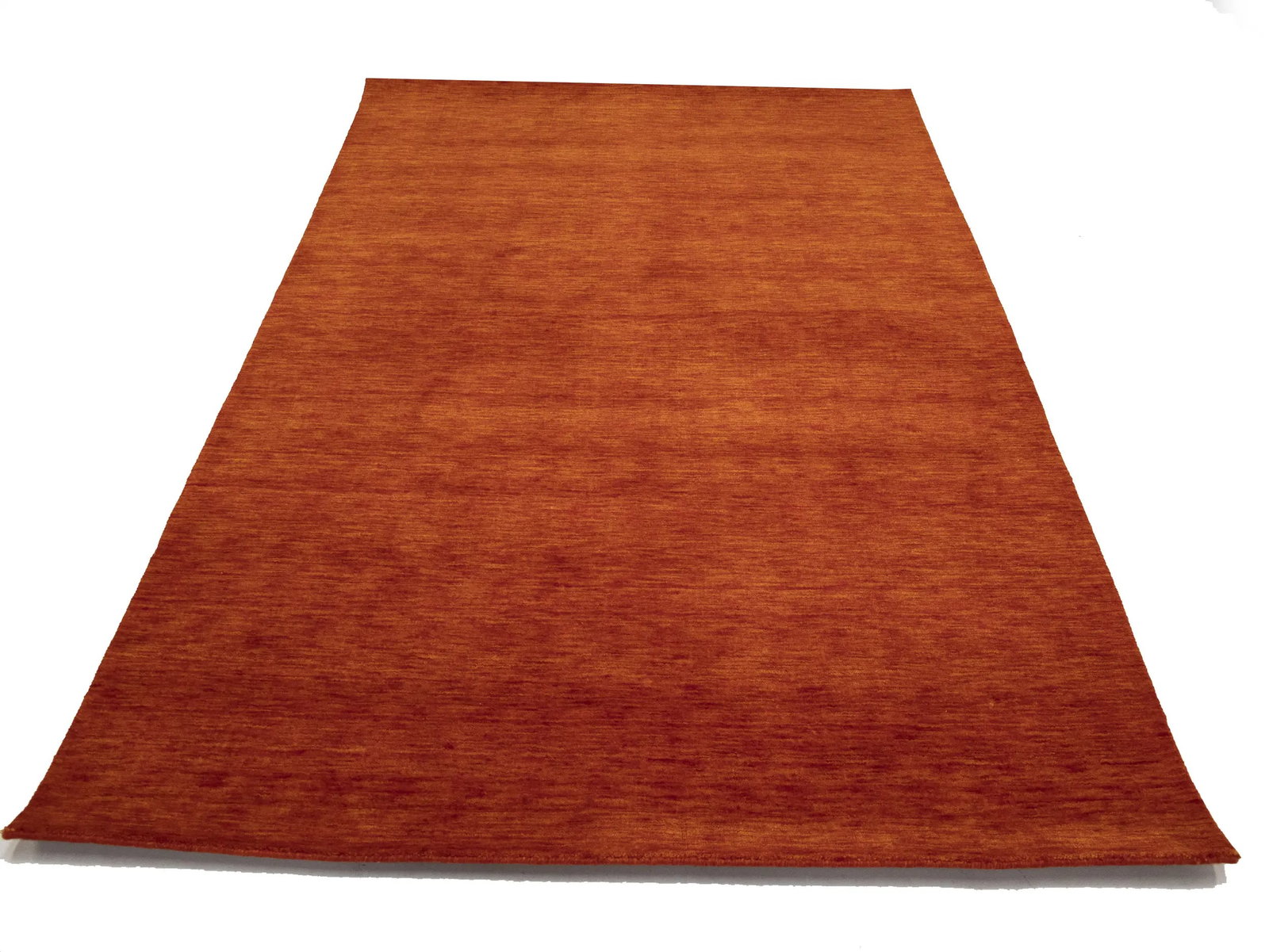 Orange Red Modern Solid 5X8 Gabbeh Oriental Rug - 6