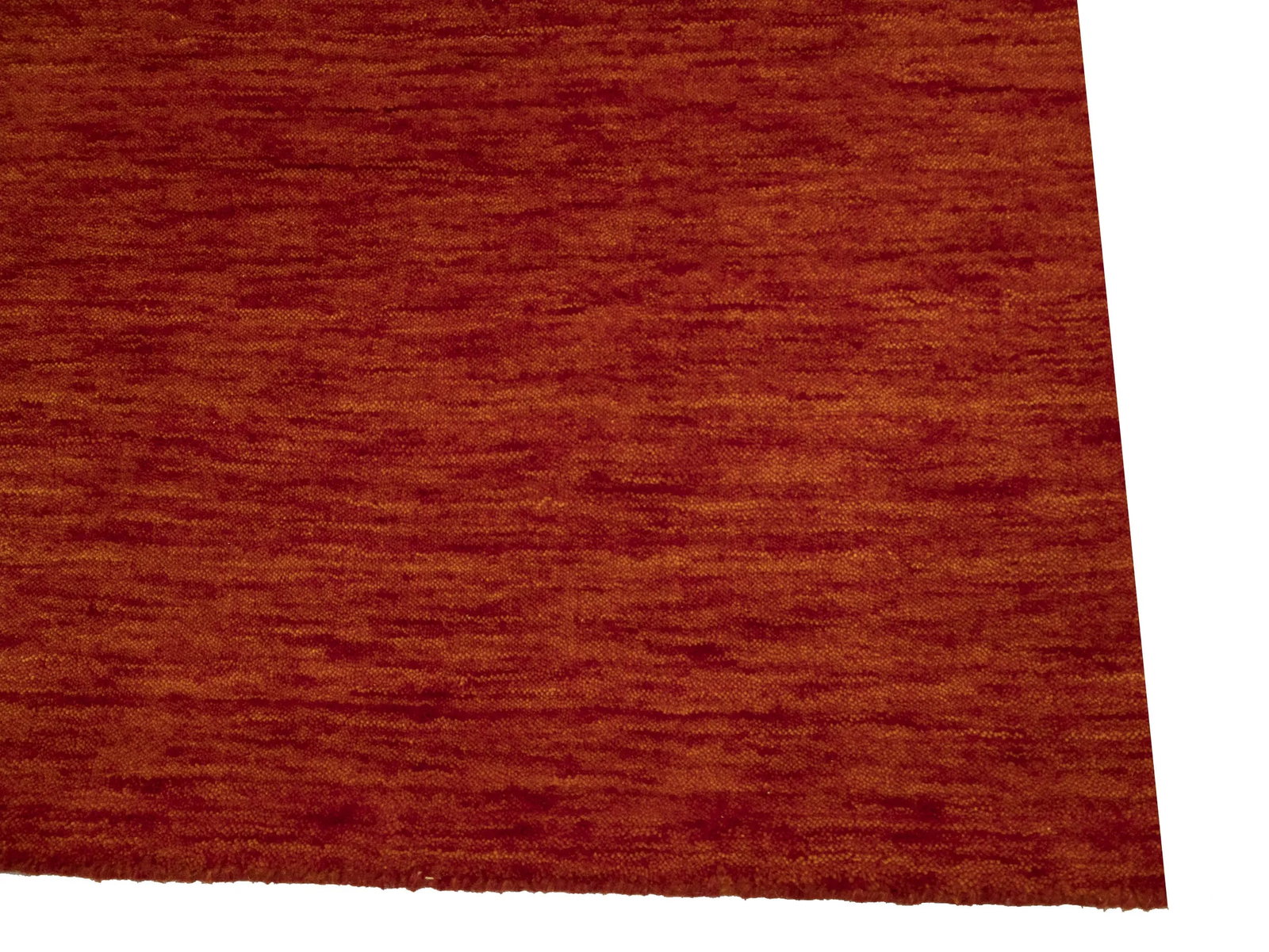 Orange Red Modern Solid 5X8 Gabbeh Oriental Rug - 9
