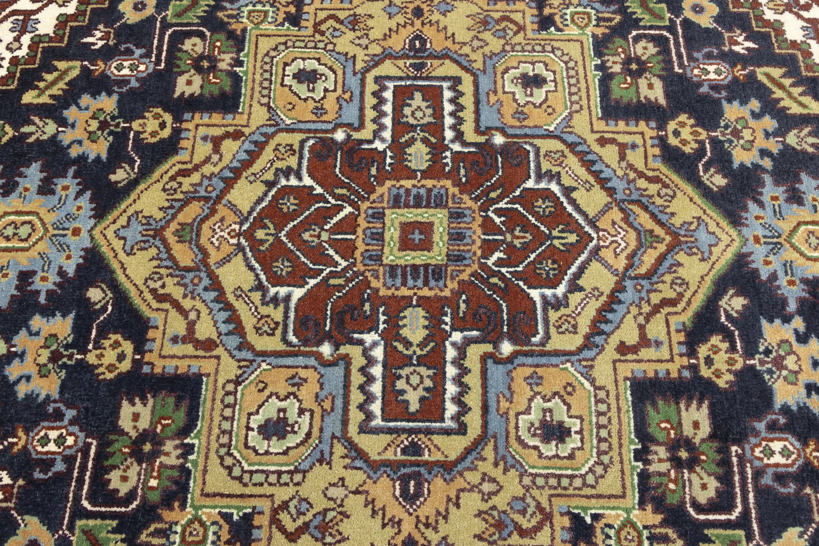 Dark Purple-navy Floral 8X10 Heriz Serapi Oriental Rug - 10