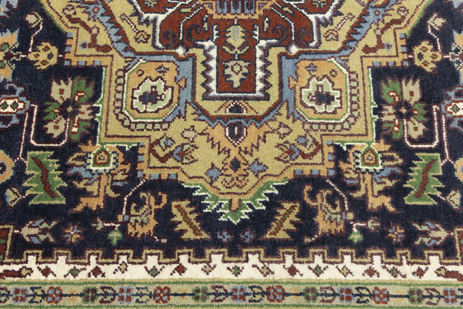 Dark Purple-navy Floral 8X10 Heriz Serapi Oriental Rug - 11
