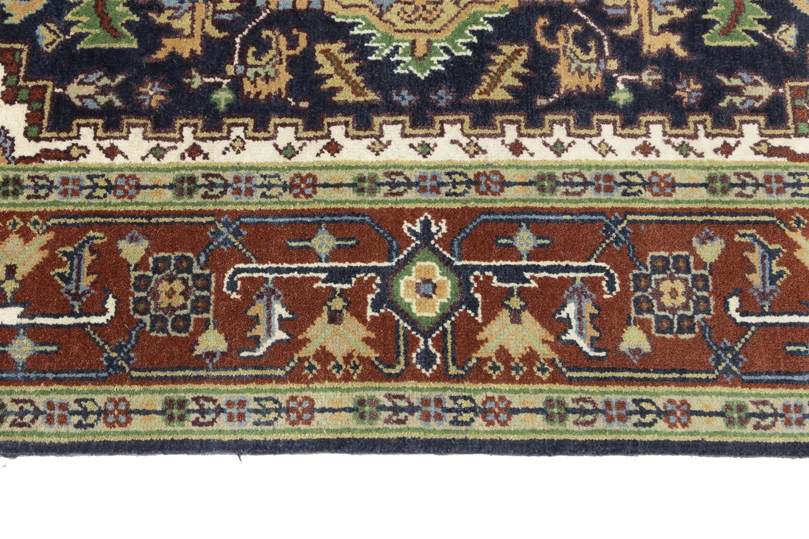 Dark Purple-navy Floral 8X10 Heriz Serapi Oriental Rug - 12