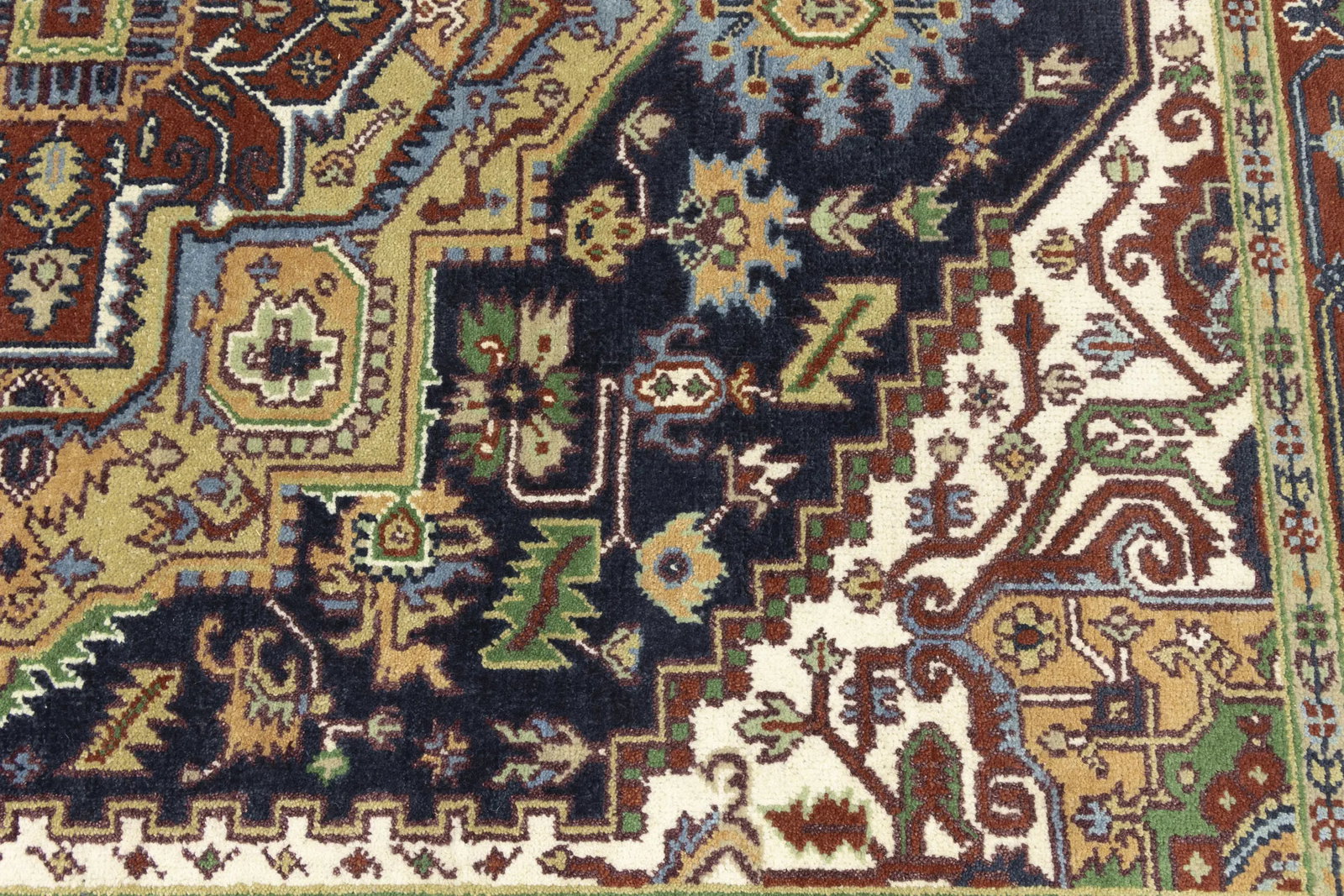 Dark Purple-navy Floral 8X10 Heriz Serapi Oriental Rug - 15