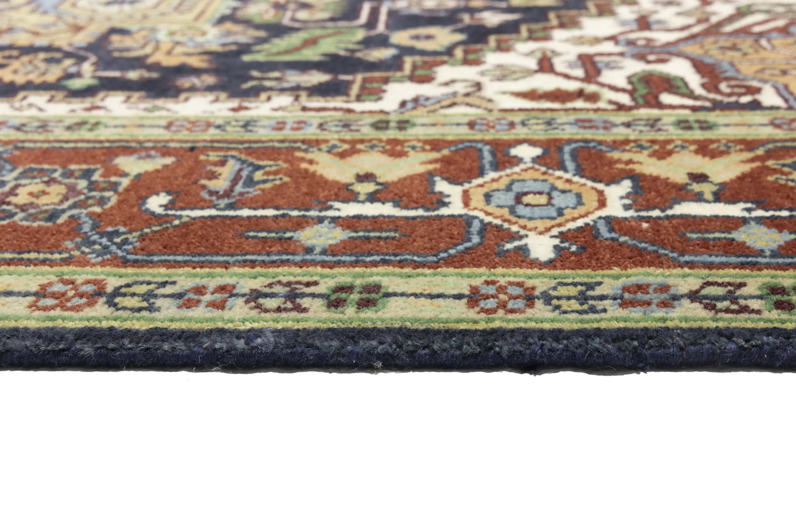 Dark Purple-navy Floral 8X10 Heriz Serapi Oriental Rug - 16