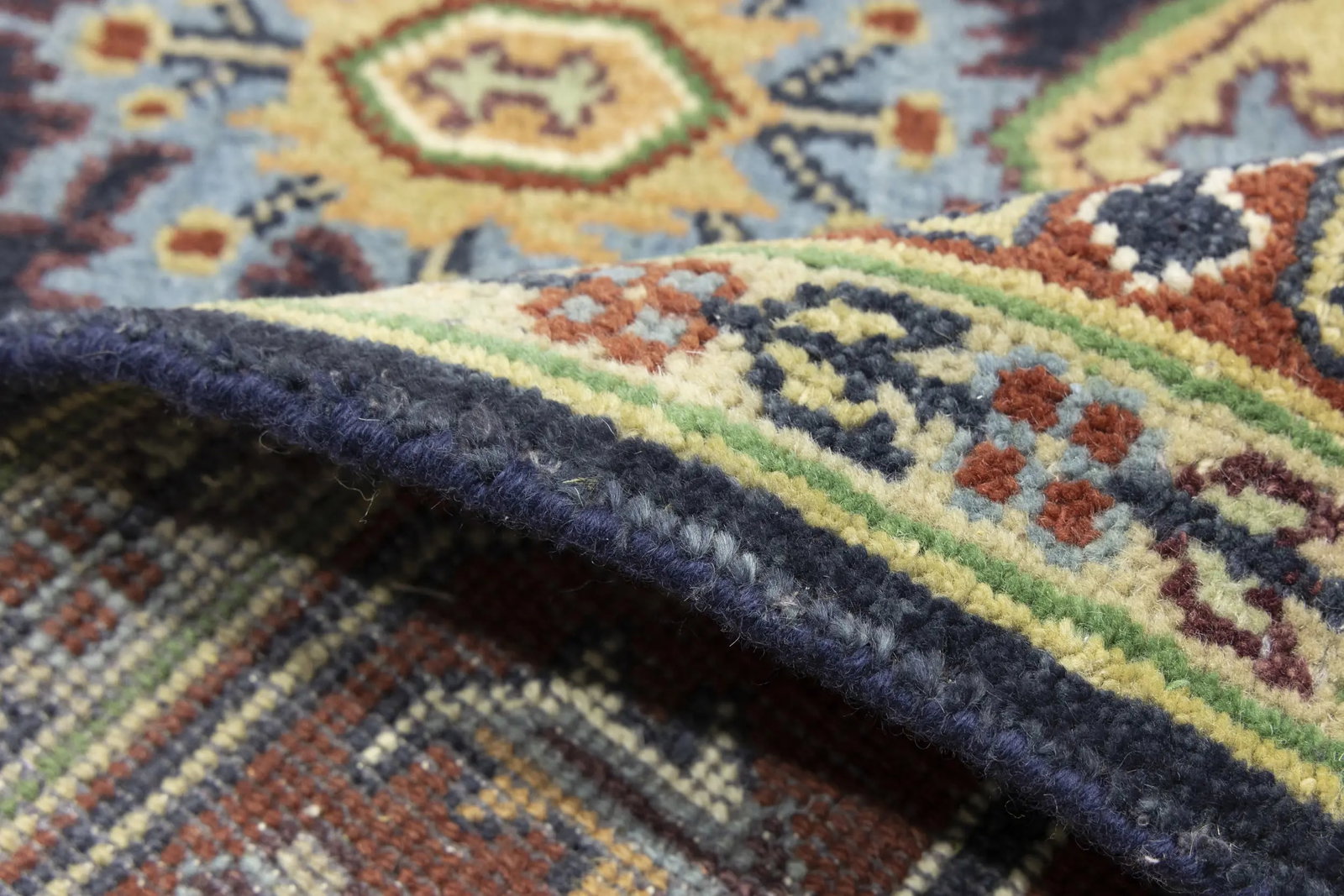 Dark Purple-navy Floral 8X10 Heriz Serapi Oriental Rug - 18