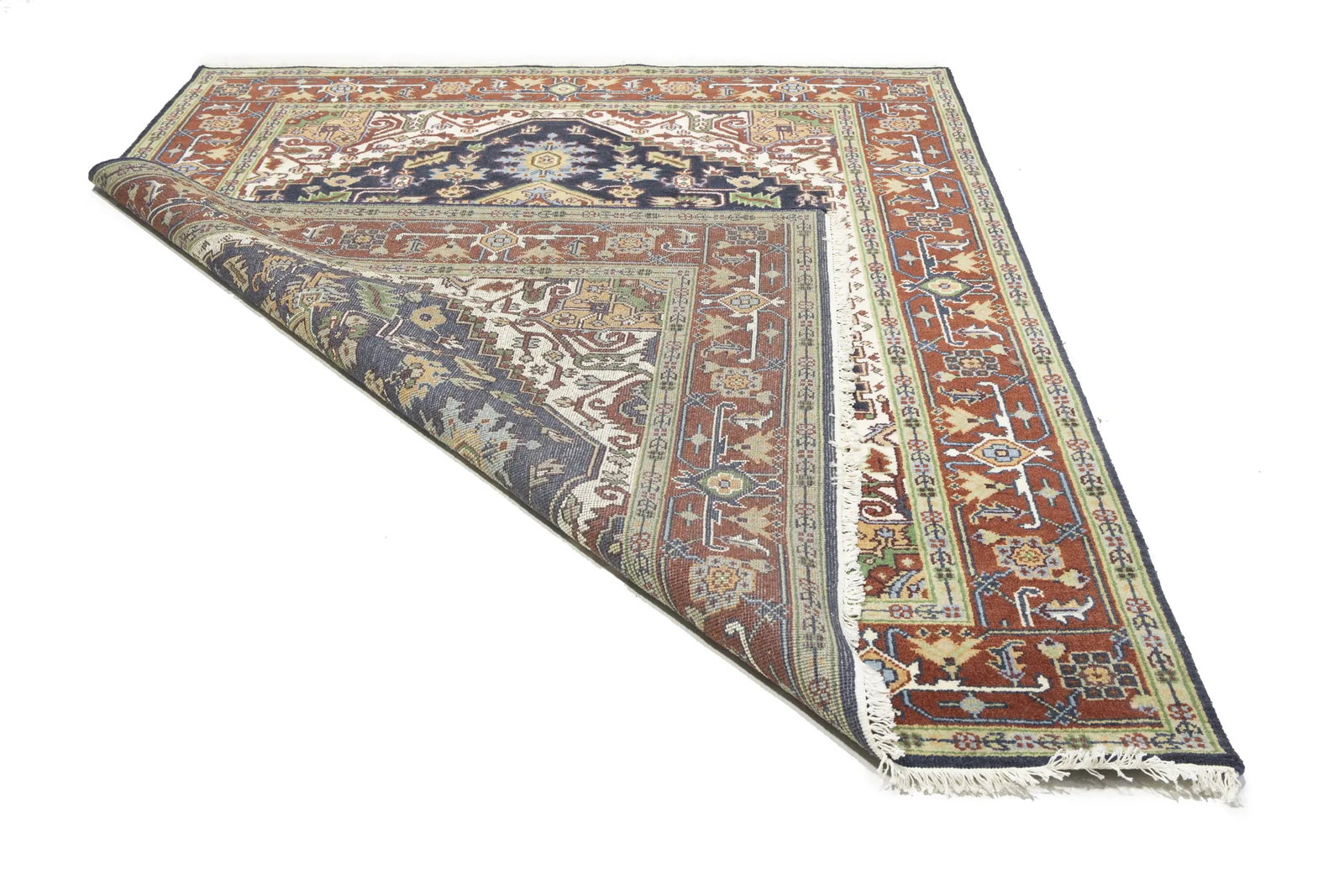 Dark Purple-navy Floral 8X10 Heriz Serapi Oriental Rug - 19