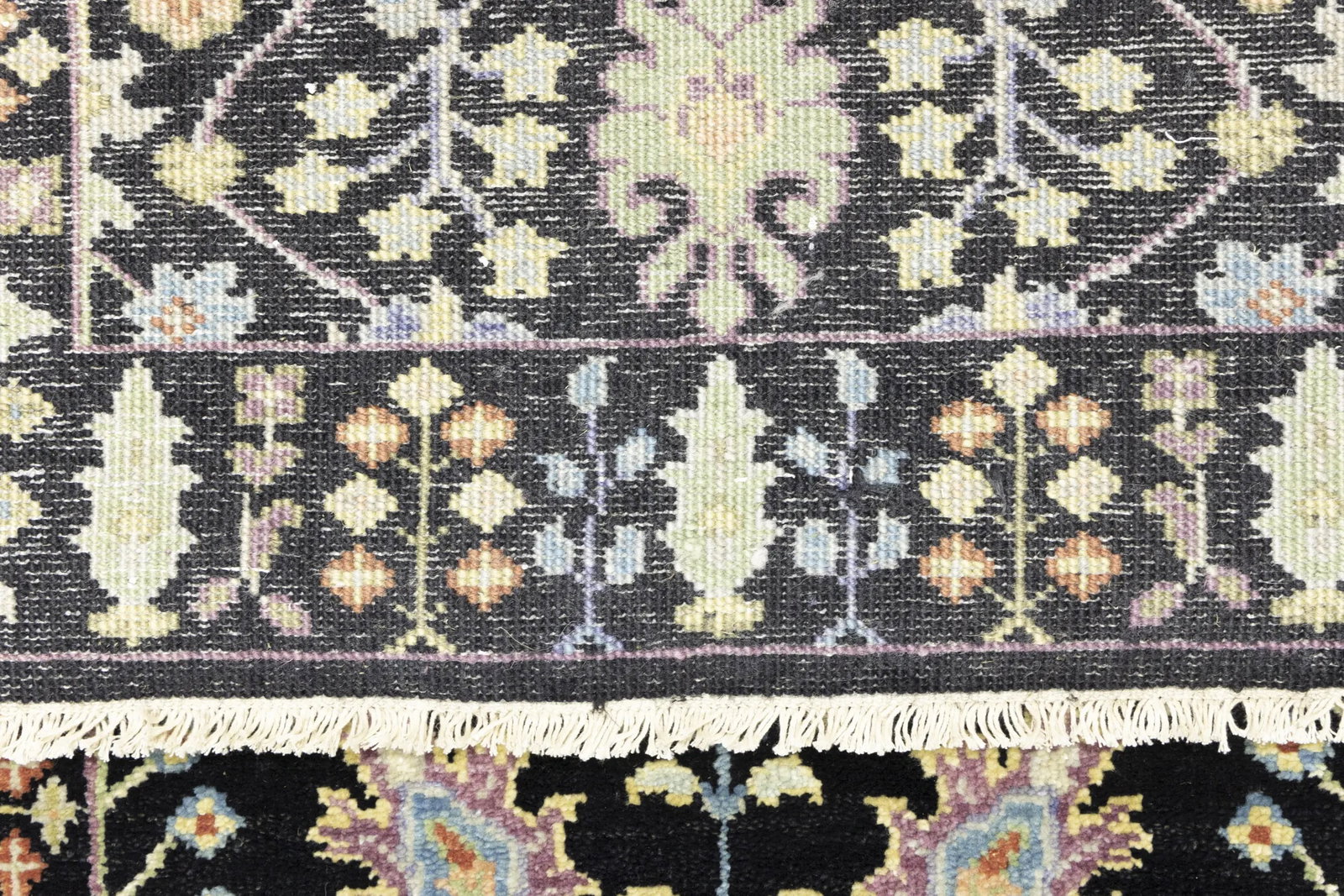 Black Floral 2'5X10'2 Osh Chobi Oriental Runner Rug - 18