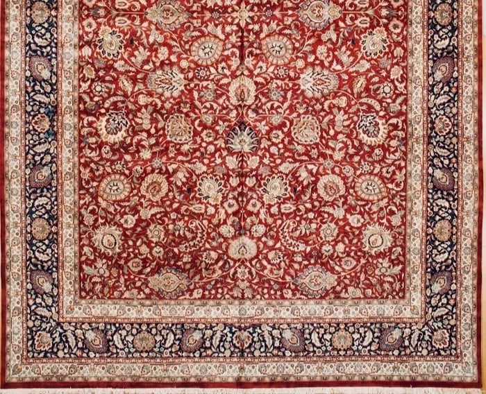 Hand Knotted Indo-Tabriz Red Wool Oriental Area Rug Carpet 11'7" x 18'2" - 2