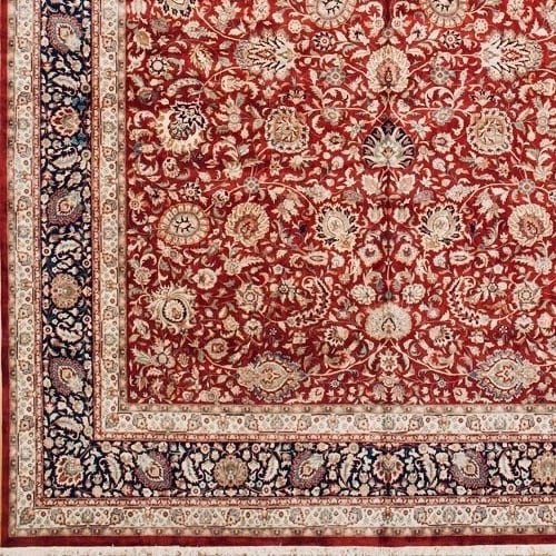 Hand Knotted Indo-Tabriz Red Wool Oriental Area Rug Carpet 11'7" x 18'2" - 5