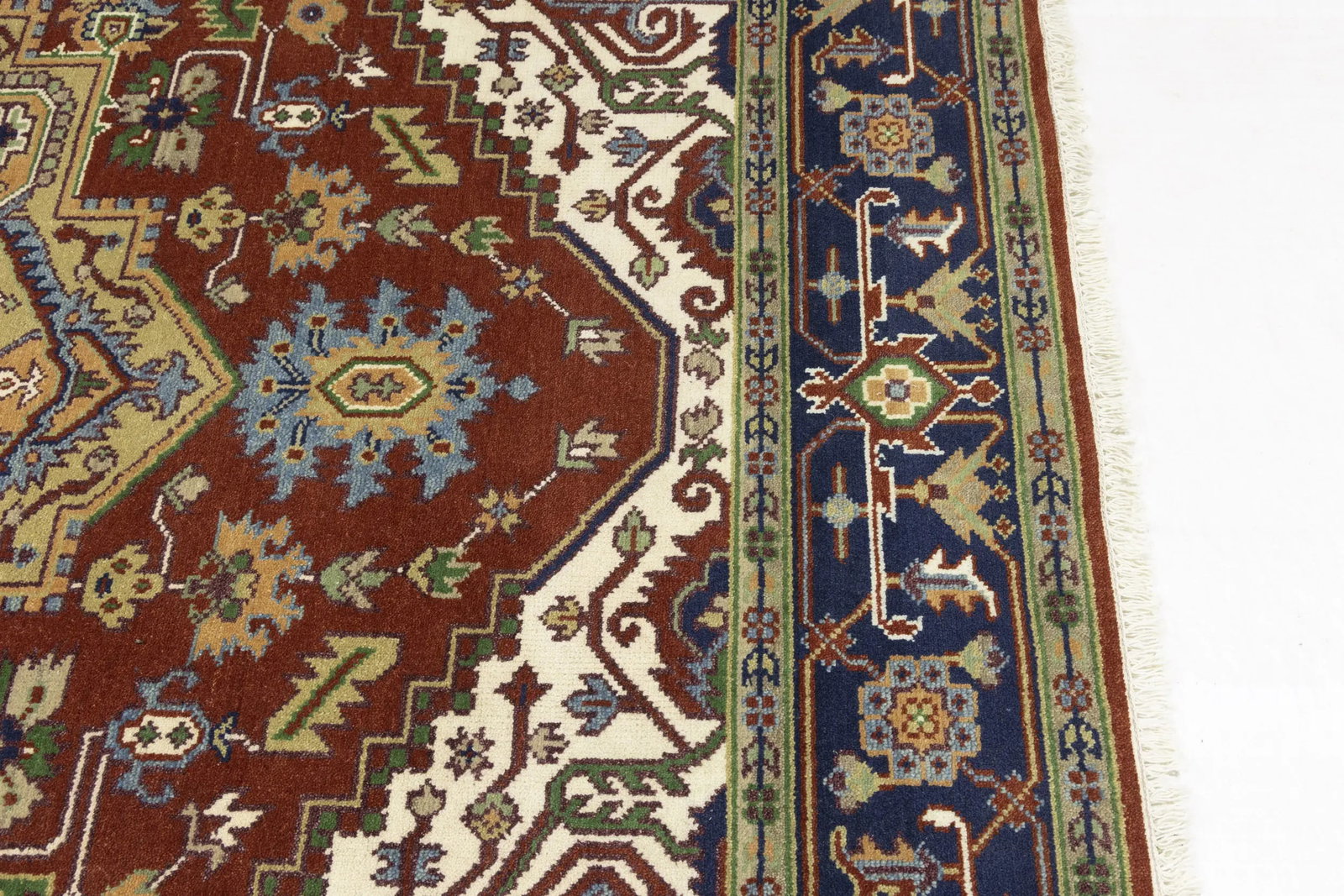 Rusty Red Geometric 8X10 Heriz Serapi Oriental Rug - 14