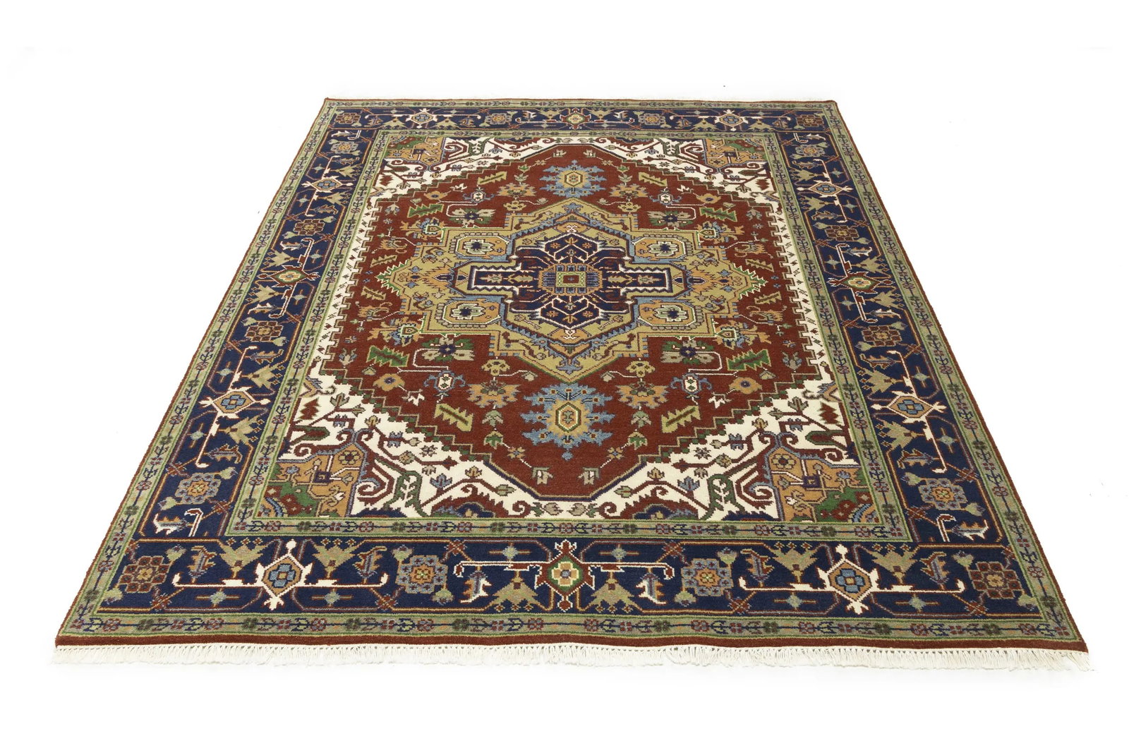 Rusty Red Geometric 8X10 Heriz Serapi Oriental Rug - 3