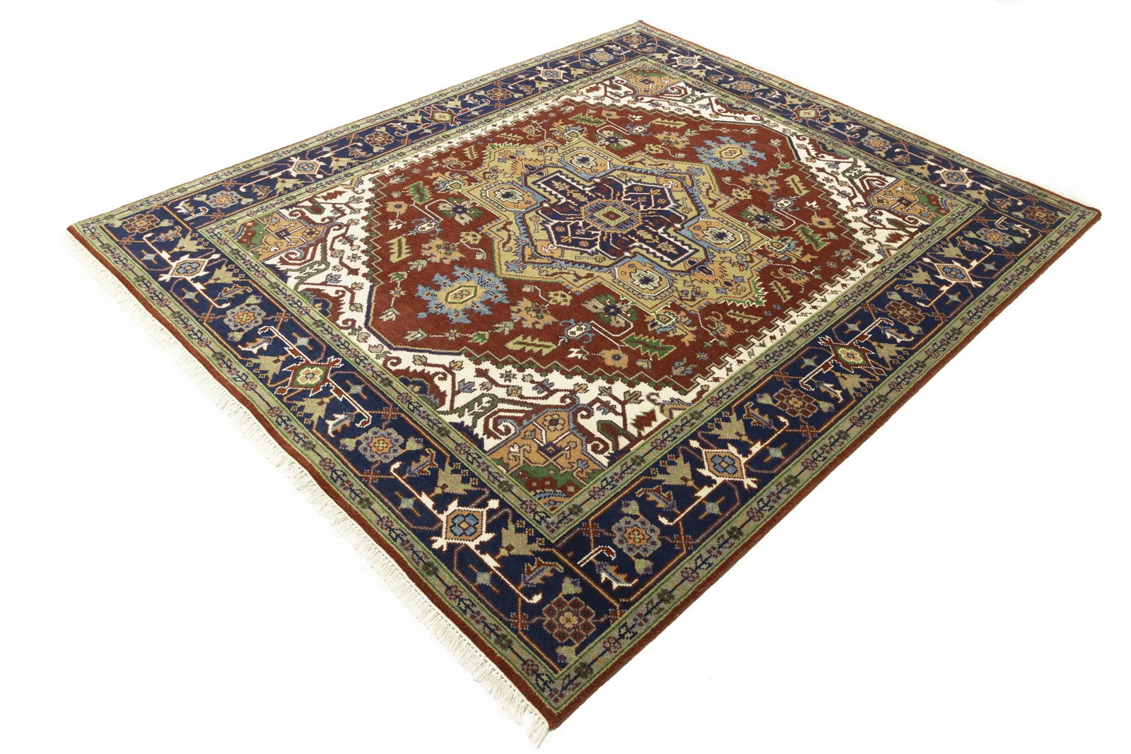 Rusty Red Geometric 8X10 Heriz Serapi Oriental Rug - 4