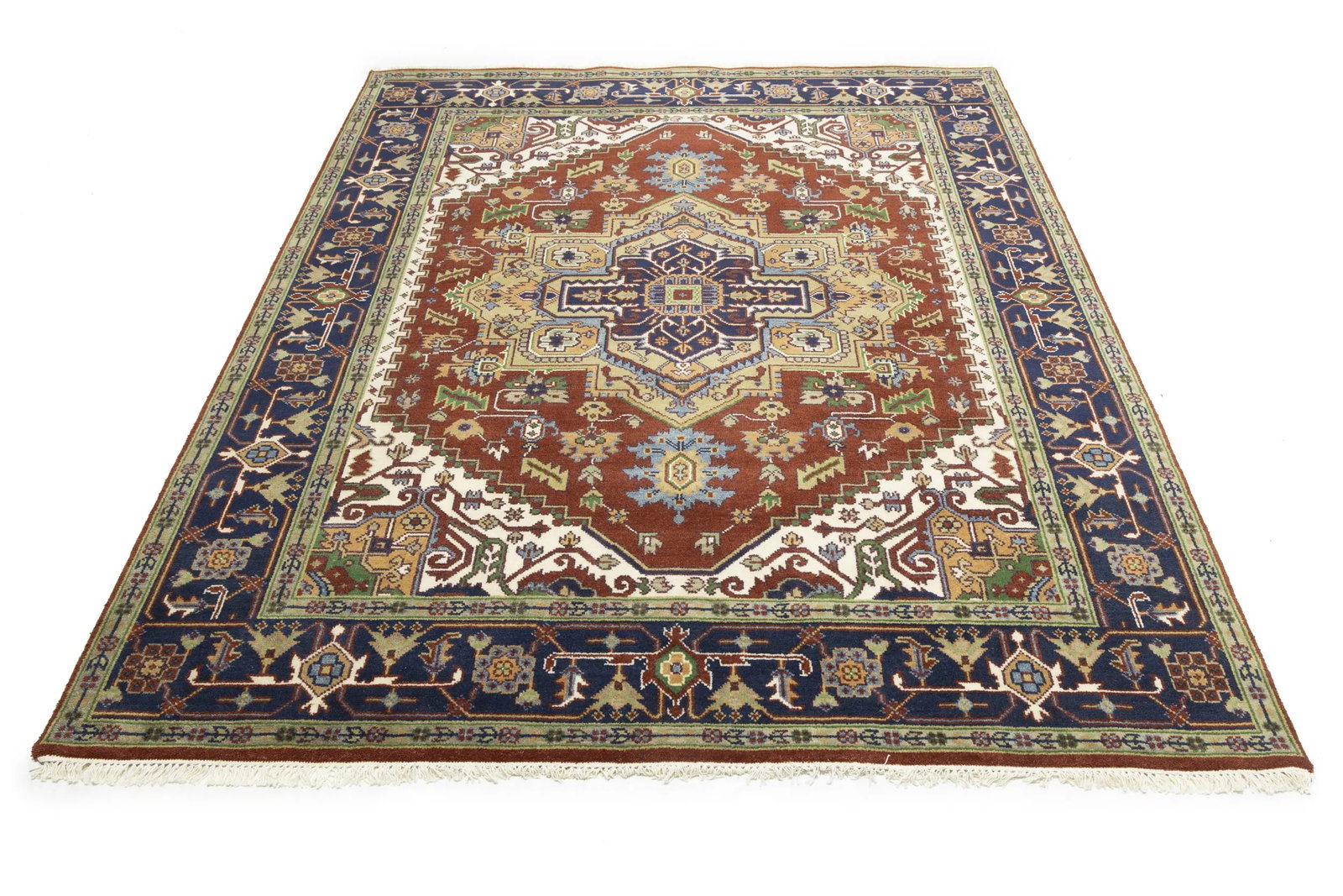 Rusty Red Geometric 8X10 Heriz Serapi Oriental Rug - 5