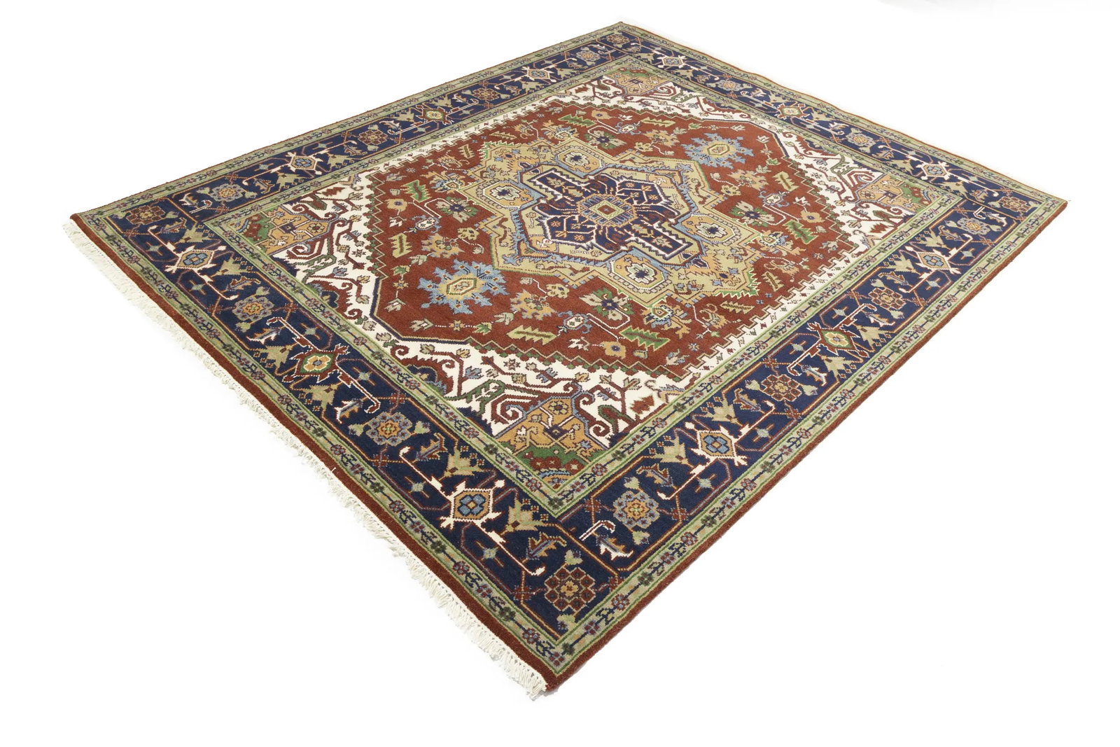 Rusty Red Geometric 8X10 Heriz Serapi Oriental Rug - 6