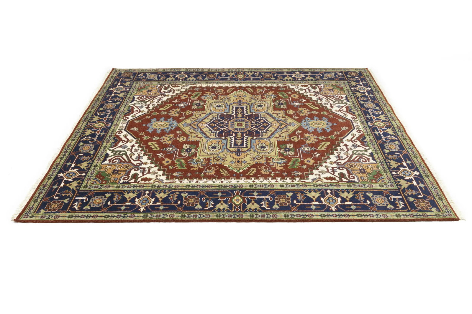 Rusty Red Geometric 8X10 Heriz Serapi Oriental Rug - 7