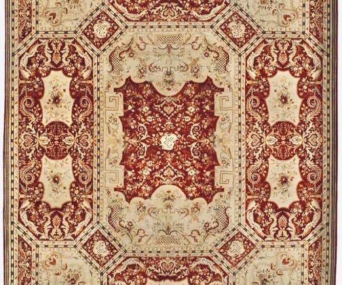 Hand-Knotted Jaipur Red Geometric Wool Oriental Area Rug Carpet 8'1" x 10'1" - 3