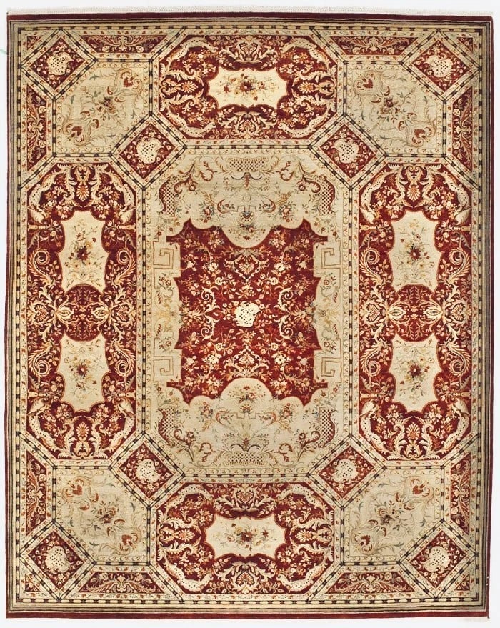 Hand-Knotted Jaipur Red Geometric Wool Oriental Area Rug Carpet 8'1" x 10'1" - 6