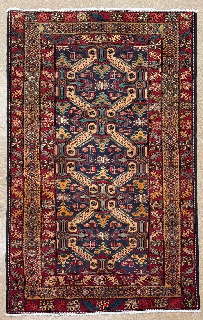 Hand Knotted Persian Azarbaijan Tribal Wool Oriental Area Rug 5'4" x 10'7" - 12