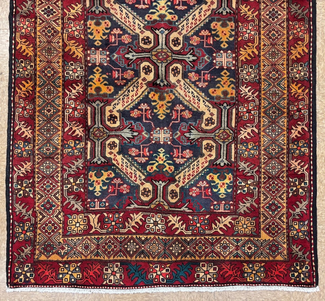 Hand Knotted Persian Azarbaijan Tribal Wool Oriental Area Rug 5'4" x 10'7" - 2