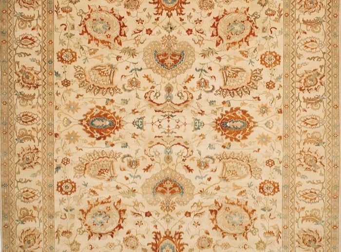 Hand Knotted Sultanabad Beige Wool Oriental Area Rug Carpet 9'1" x 12'2" - 3