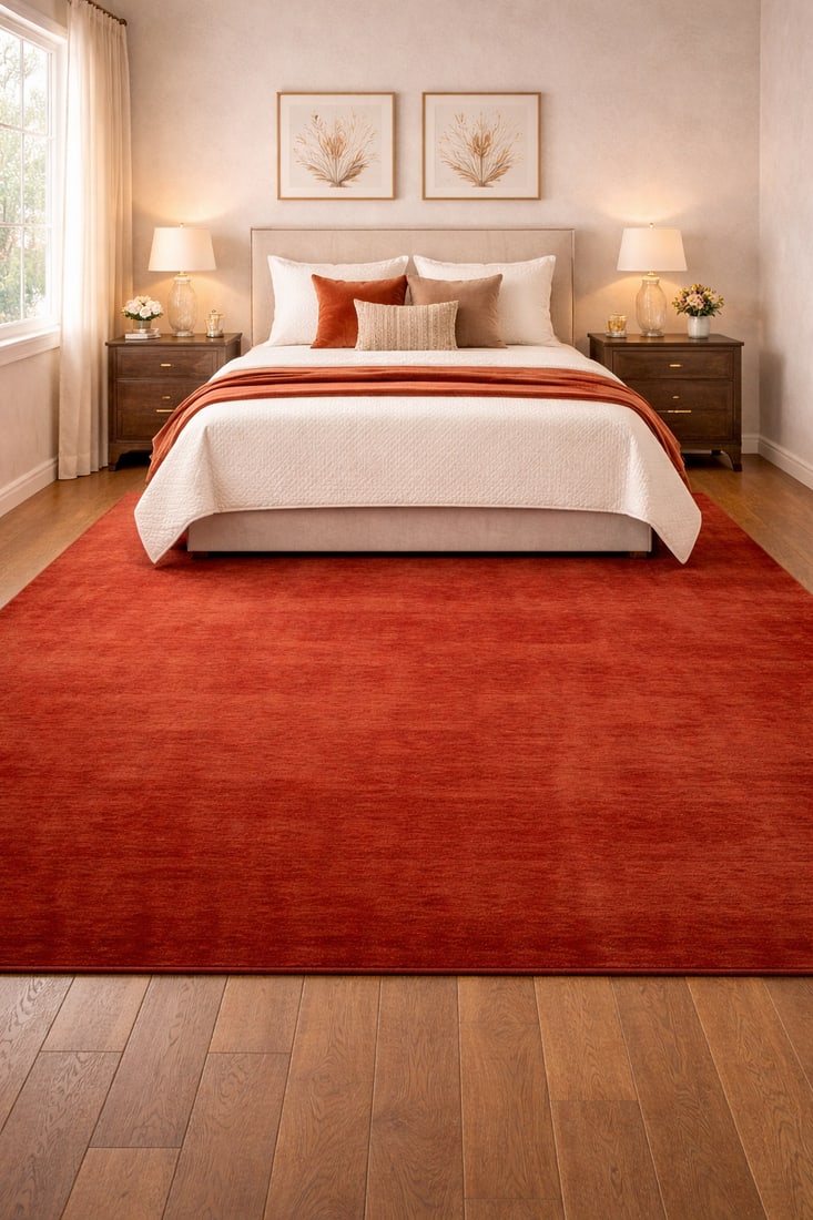 Orange Red Modern Solid 8X10 Gabbeh Oriental Rug - 2
