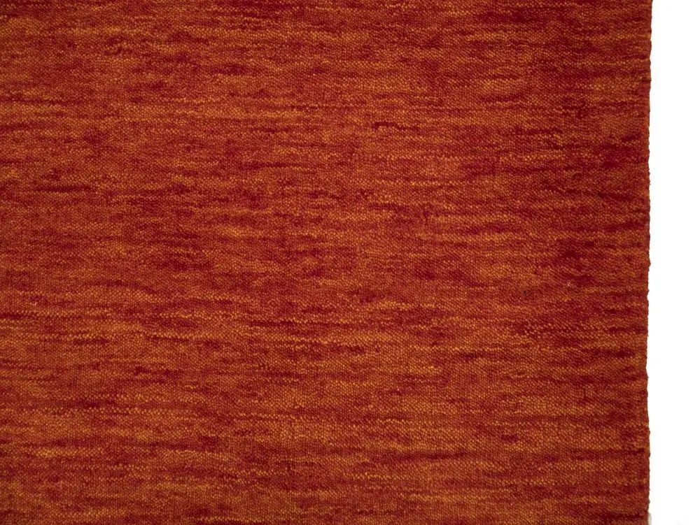 Orange Red Modern Solid 3X8 Gabbeh Oriental Runner Rug - 12